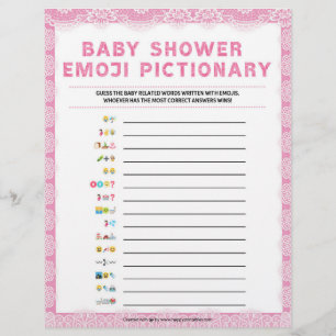 Papel Timbrado Baby Emoji Pictionary [Luxury Lace [Rosa]