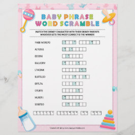 Papel Timbrado Baby Phrase Scramble [Baby Basics Pink]