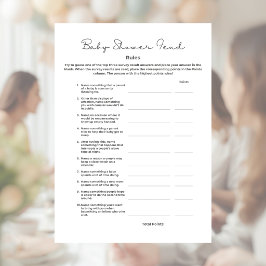 Papel Timbrado Baby Shower Jogo de Feud com Respostas