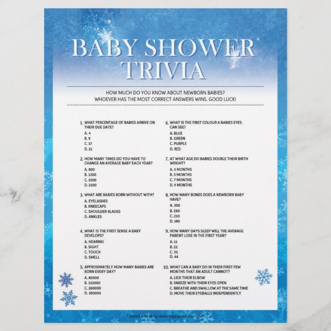 Papel Timbrado Baby Trivia [Azul Neve] (Frente)