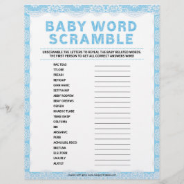 Papel Timbrado Baby Word Scramble [Luxury Lace [Blue]