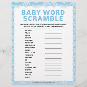 Papel Timbrado Baby Word Scramble [Luxury Lace [Blue]