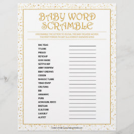 Papel Timbrado Baby Word Scramble [Ouro Sparkles]