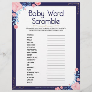 Papel Timbrado Baby Word Scramble [Quadro Floral]