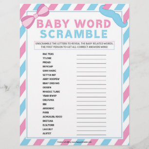 Papel Timbrado Baby Word Scramble [Surpresa ao gênero]