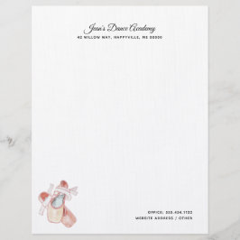 Papel Timbrado Balé Slippers Dance Studio Personalizado Letreiro