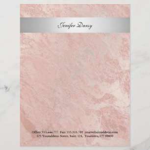 Papel Timbrado Banda prateada de rosa de ouro Elegante