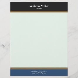 Papel Timbrado Bandas Negras Minimalistas Modernas