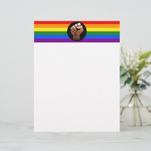 Papel Timbrado Bandeira de pessoas queer do SlipperyJoe punho erg