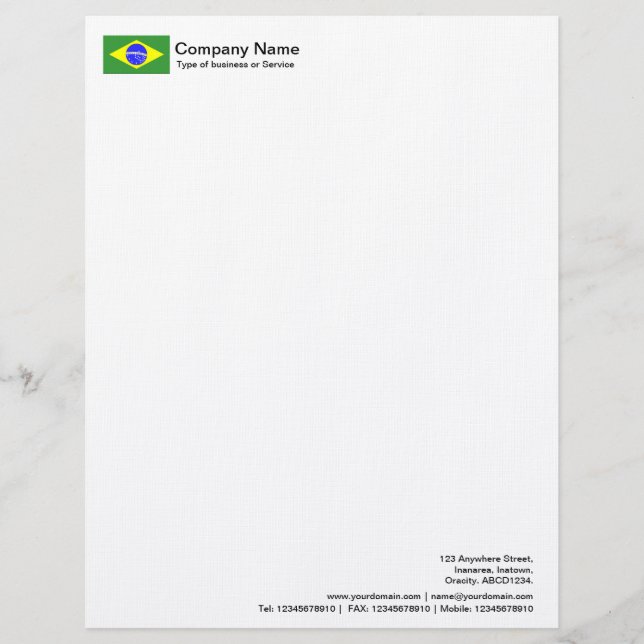 Papel Timbrado Bandeiras - Brasil (Frente)
