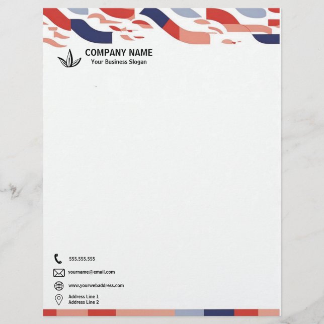 Papel Timbrado Banner Colorido de Formas (Frente)