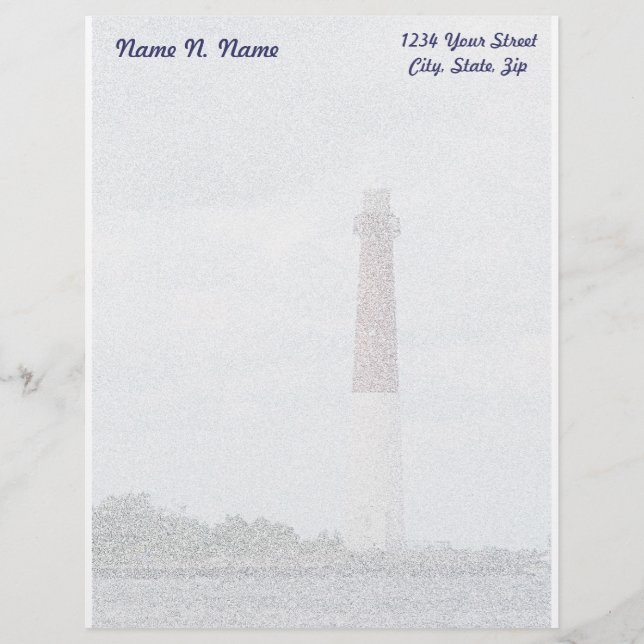 Papel Timbrado Barnegat Lighthouse LBI Letterhead Stationery (Frente)