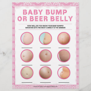 Papel Timbrado Bebê Bump Ou Belly De Cerveja [Lace De Luxo [Rosa]