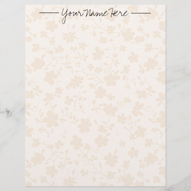 Papel Timbrado Beige Calico Personalizado (Frente)