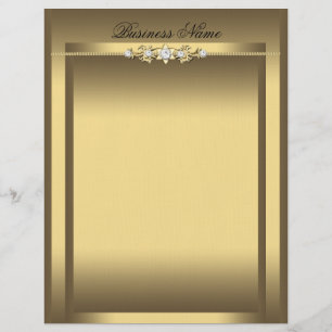 Papel Timbrado Beige Elegante Letterhead Dourado