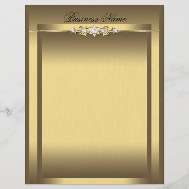 Papel Timbrado Beige Elegante Letterhead Dourado (Frente)