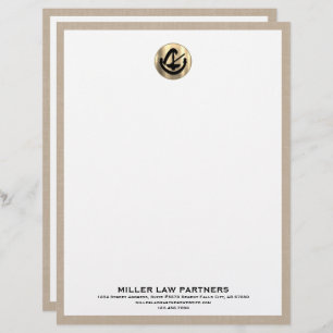 Papel Timbrado Beige Linen Legal Letterhead