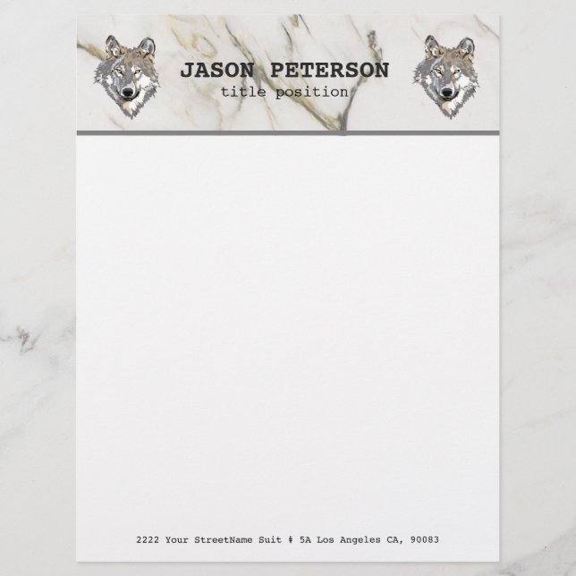 Papel Timbrado Beige Marbled E Wolf (Frente)