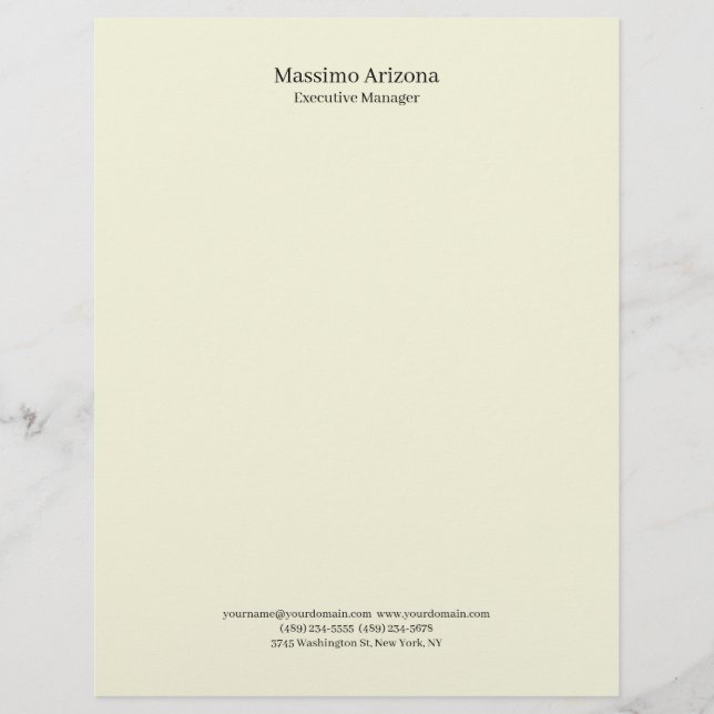 Papel Timbrado Beige Simple Plain Professional Modern Minimailst (Frente)