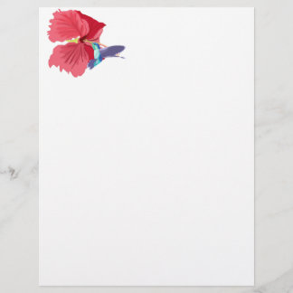Papel Timbrado Beija-flor Azul e Verde