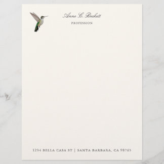 Papel Timbrado Beija-flor-de-cabeça-vermelha personalizado