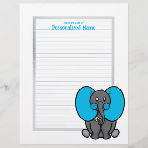 Papel Timbrado Belly Phant Cinza Lined