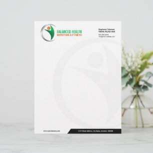 Papel Timbrado Bem-estar da nutrição e negócio do treinador da