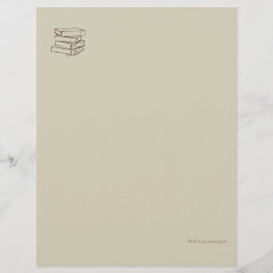 Papel Timbrado Biblioteca Dark Academia-Minimalista Livros Vintag