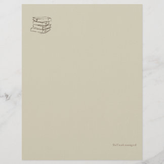 Papel Timbrado Biblioteca Dark Academia-Minimalista Livros Vintag