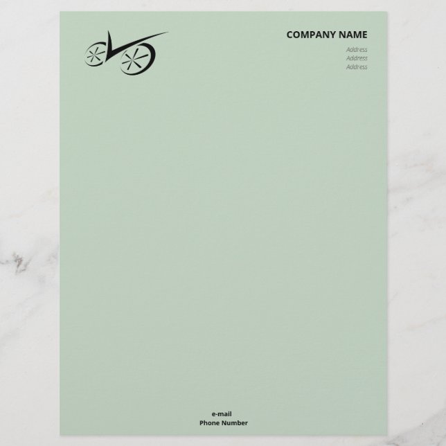 Papel Timbrado Bicicleta Definida Verde Inteligente (Frente)