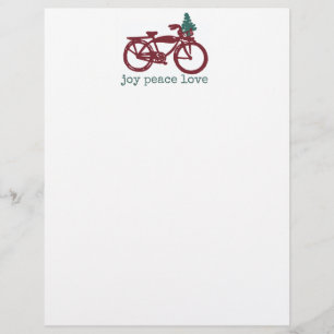 Papel Timbrado Bicicleta do vintage com design da árvore de Nata