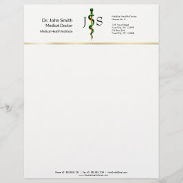 Papel Timbrado Bife Dourado de Asclepius Green Medical