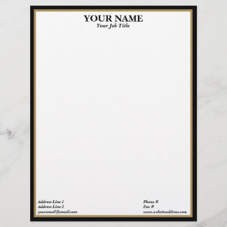 Papel Timbrado Black and Gold Frame Generic Adaptable