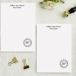 Papel Timbrado Black laurel wreath monogrammed