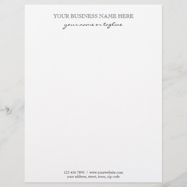 Papel Timbrado Black Simple Modern Elegant Custom Business    (Frente)