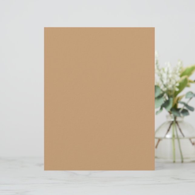 Papel Timbrado Bloco de Cor Bege Pêssego | Design de Casamento So (Em pé/Frente)