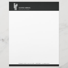 Papel Timbrado Blocos Arquitetônicos Modernos Logotipo Branco/Cin
