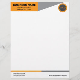 Papel Timbrado Blocos de Cores Laranja e Cinza