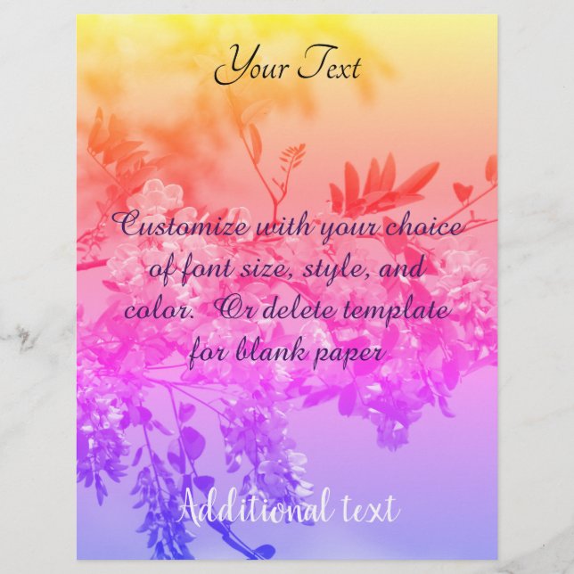 Papel Timbrado Bloqueio das flores do arco-íris (Frente)