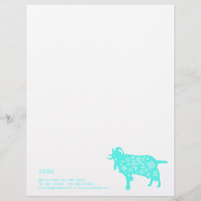 Papel Timbrado Blue Goat Vietnamita Ano Chinês Nome Zodiata LH (Frente)