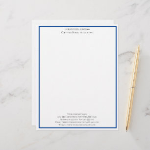 Papel Timbrado Blue White Professional Business Personalizado