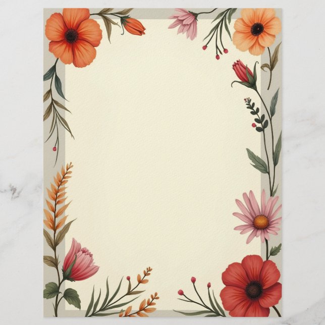 Papel Timbrado Boho Chic Stationery Paper (Frente)