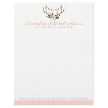 Boho Floral Antlers & Shabby Rosa Party Bunting