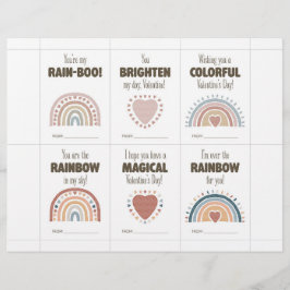 Papel Timbrado Boho Valentine’s Day Cards for Kids Classroom 