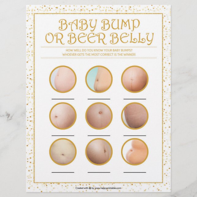 Papel Timbrado Bola De Bebê Ou Bela De Cerveja [Gatilhas De Ouro] (Frente)