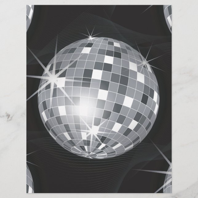 Papel Timbrado bola de disco prateado (Frente)