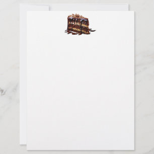 Papel Timbrado Bolo de chocolate multi-camadas indulgente do Slip