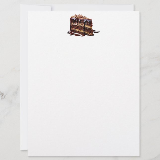 Papel Timbrado Bolo de chocolate multi-camadas indulgente do Slip (Frente)