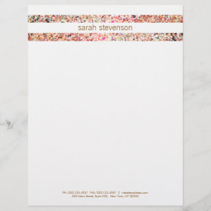 Papel Timbrado Bonita diversão Colorida Confetti Stripes