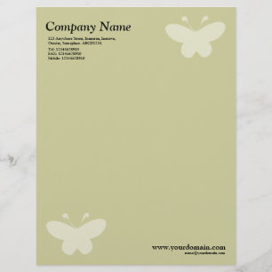 Papel Timbrado Borboleta Elegante Motif - Khaki Claro